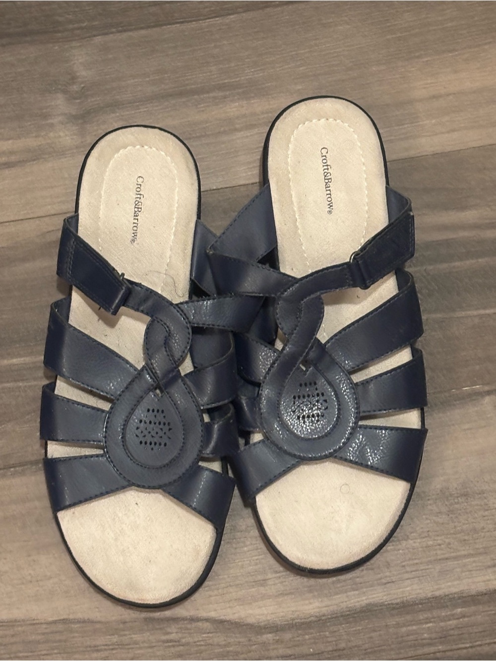 Croft & Barrow Navy Strappy Women’s Slide Sandals